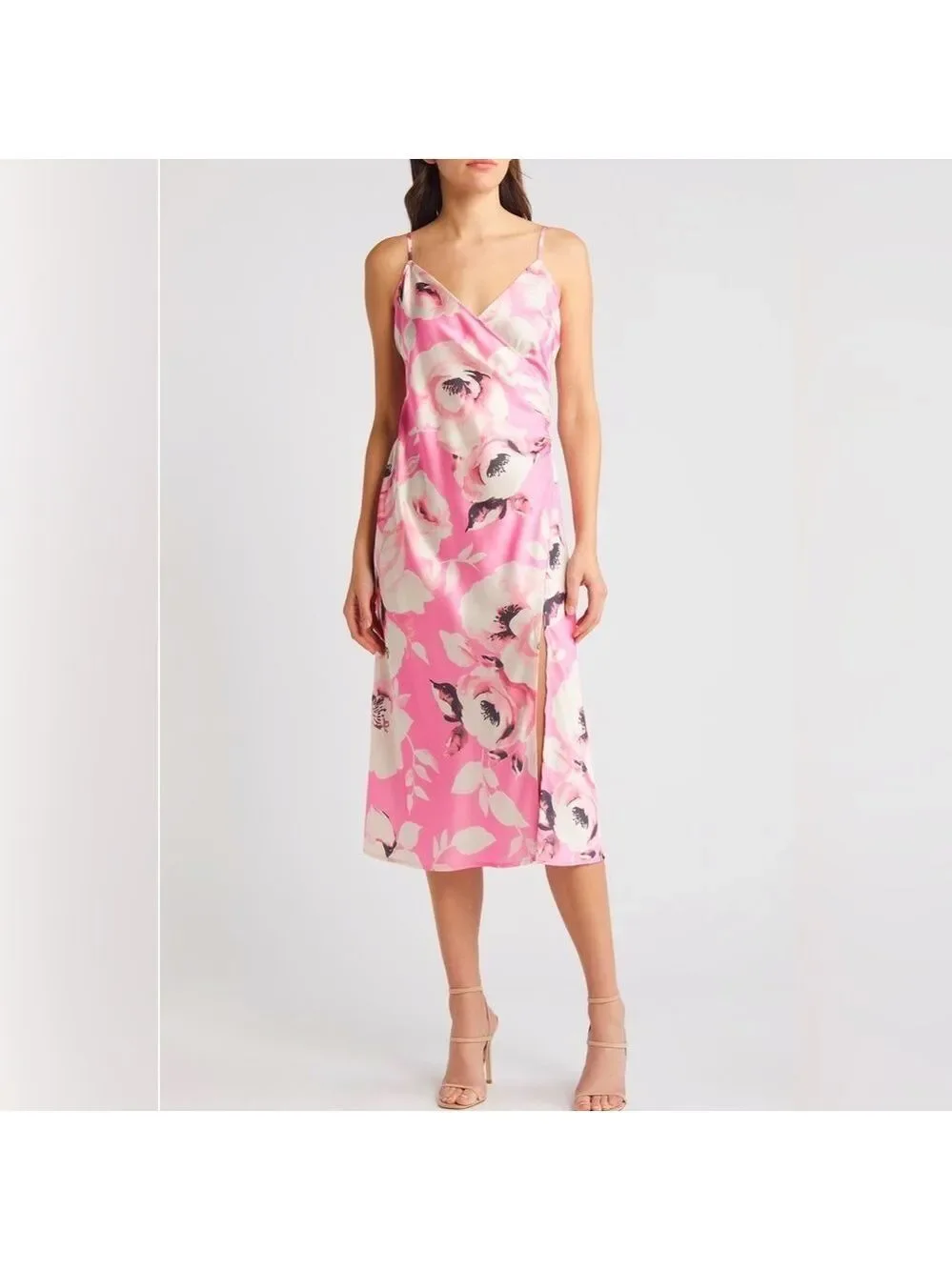 Lulus-Floral Pink Slipdress- size XS-NWT - Picture 4 of 13